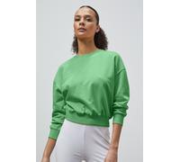 Enorsia Women's Ribbed Hem Cropped Sweatshirt in Green | Size: 18 Enorsia Green 18