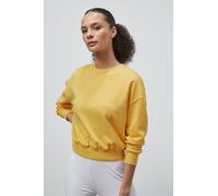 Enorsia Women's Ribbed Hem Cropped Sweatshirt in Yellow | Size: 8 Enorsia Yellow 8
