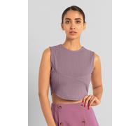 Enorsia Women's Ribbed Sleeveless Vest | in Purple | Size: 18