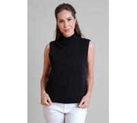 Enorsia Women's Roll Neck Knitted Vest in Black | Size: 12