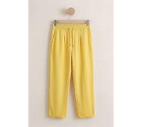 Enorsia Women's Roll-Up Hem Jersey Trousers in Yellow | Size: 14