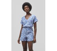 Enorsia Women's Roll up Sleeves AOP Play suit in Blue | Size: 14 Enorsia Blue 14