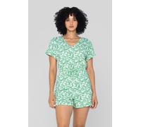 Enorsia Women's Roll up Sleeves AOP Play suit in Green | Size: 12 Enorsia Green 12