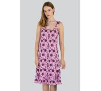 Enorsia Women's Rose Floral Cotton Jersey Nightdress in Pink | Size: 16