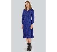 Enorsia Women's Royal Blue Tiered Midi Dress in Navy | Size: 18