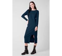 Enorsia Women's Ruched Button Decor Long Sleeve Tunic Dress in Green | Size: 16