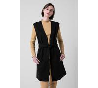 ENORSIA Womens Sleeveless Belted Coat - 8 - Black - 100% Cotton