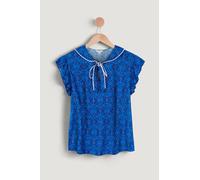 Enorsia Women's Sleeveless Blouse With Lace Trim Print In Blue in Navy | Size: 10 Enorsia Navy 10