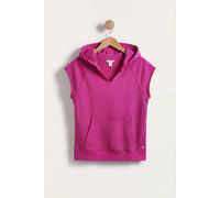 Enorsia Women's Sleeveless Raw Edge Hoodie in Red | Size: 8