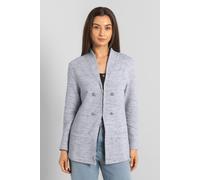ENORSIA Womens Slim Fit Knit Jacket - 16 - 72% Cotton Mélange, 26% Polyester, 2% Elastane - Grey