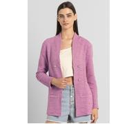ENORSIA Womens Slim Fit Knit Jacket - 18 - 72% Cotton Mélange, 26% Polyester, 2% Elastane - Pink