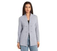 Enorsia Womens Slim Fit Knit Jacket with Classic Lapel, Front Pockets, and Decorative Loop Buttons with Soft febric (12, Grey)