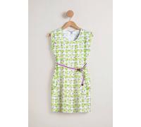 Enorsia Women's Soft Jersey Belted Printed Tops in Green | Size: 16