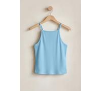 Enorsia Women's Square Neck Ribbed Vest | in Blue | Size: 14