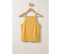 Enorsia Women's Square Neck Ribbed Vest | In Yellow Yellow