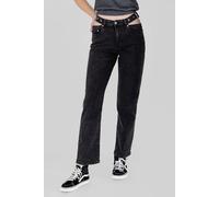 Enorsia Women's Straight Leg Waist Cut Out Jeans in Black | Size: 16 Enorsia Black 16