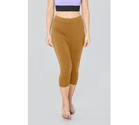 Enorsia Women's Stretchy Cropped Leggings in Brown | Size: 10 Enorsia Brown 10