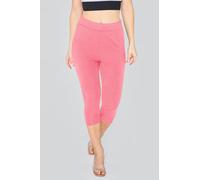 Enorsia Women's Stretchy Cropped Leggings in Pink | Size: 14 Enorsia Pink 14