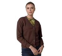 Enorsia Womens Stylish Long-Sleeve Knitted Cardigan with Front Buttons, Cozy Fabric & Rib Cuffs - Versatile Casual Wear (UK, Numeric, 14, Regular, Regular, Brown)