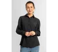 Enorsia Women's Super Soft Black Shirt With Long Puff Sleeves | Size: 14