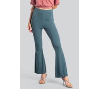 Enorsia Women's Supper Stretch Zip Details Flare Leggings in Blue | Size: 18 Enorsia Blue 18