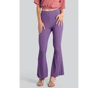 Enorsia Women's Supper Stretch Zip Details Flare Leggings in Purple | Size: 14