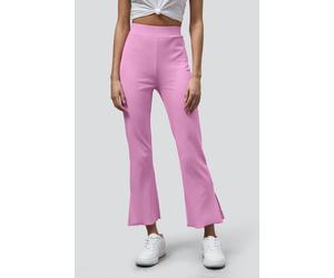 Enorsia Women's Textured Rib Side Slit Jersey Trousers in Pink | Size: 8 Enorsia Pink 8