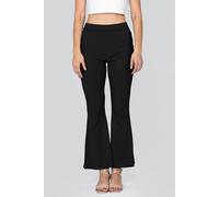 Enorsia Women's Textured Ribbed Flared Trousers in Black | Size: 16 Enorsia Black 16