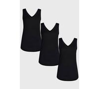 Enorsia Women's V-Neck Active Vest 3 Pcs Pack In Black Black
