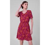 Enorsia Womens V-Neck Button Front Tops In Red Red