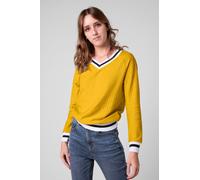 Enorsia Women's V-neck Stripe Detail Pullover in Yellow | Size: 18 Enorsia Yellow 18