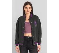 Enorsia Women's Varsity Embroidered Jacket in Grey | Size: 18
