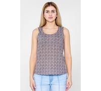 Enorsia Women's Wave-Printed Basic Scope Neck Vest in Grey | Size: 12 Enorsia Grey 12
