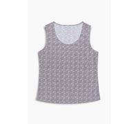 Enorsia Women's Wave-Printed Basic Scope Neck Vest in Grey | Size: 18