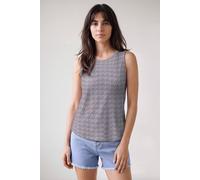 Enorsia Women's Wave-Printed Basic Scope Neck Vest in Grey | Size: 8