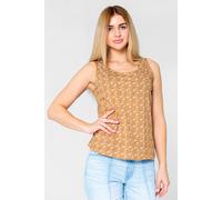 Enorsia Women's Wave-Printed Basic Scope Neck Vest in Orange | Size: 14 Enorsia Orange 14