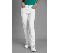 ENORSIA Women's White Straight Leg Jeans - 10 - 98.5% Cotton, 1.5% Spandex - White