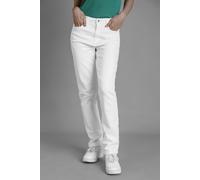 ENORSIA Women's White Straight Leg Jeans - 8 - 98.5% Cotton, 1.5% Spandex - White