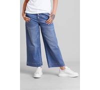 Enorsia Women's Wide Leg Culottes Jeans in Blue | Size: 8