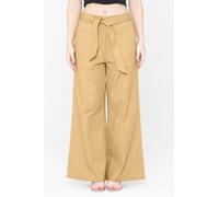 Enorsia Women's Woven Elastic Waist Wide Leg Trousers in Yellow | Size: 12 Enorsia Yellow 12