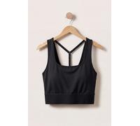 Enorsia Women's Y Back Body Fitted Cropped Vest in Black | Size: 14 Enorsia Black 14