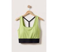 Enorsia Women's Y Back Body Fitted Cropped Vest in Green | Size: 18