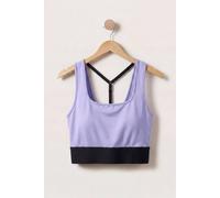 Enorsia Women's Y Back Body Fitted Cropped Vest in Purple | Size: 14