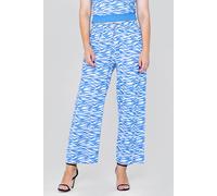 Enorsia Women's Zebra Print Straight leg Trousers in Blue | Size: 16 Enorsia Blue 16