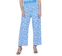 Enorsia Womens Zebra Print Straight Leg Trousers with Elasticated Waist, Drawstring, Straight Fit, Allover Printed and Soft Fabric (Blue, 16)