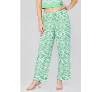 Enorsia Zebra Print Straight Leg Trousers In Green Green