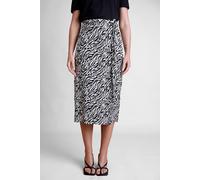Enorsia Zebra Printed Jersey Midi Skirt In White White