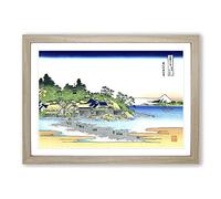 Enoshima in The Sagami Province by Katsushika Hokusai Framed Print | A2 Oak Framed Wall Art | Ready to Hang | Asian Nature Picture | Living Room Bedroom Lounge Office