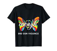 Enough End Gun Violence Butterfly Peace Sign Gun Enough Tee T-Shirt