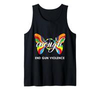 Enough End Gun Violence Butterfly Peace Sign Gun Enough Tee Tank Top